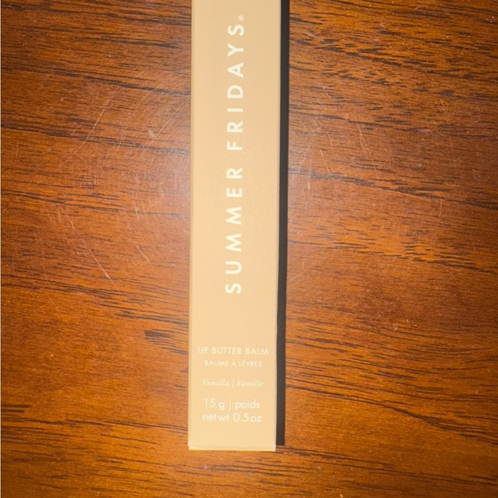 Summer Fridays Vanilla Lip Balm in Tan Packaging